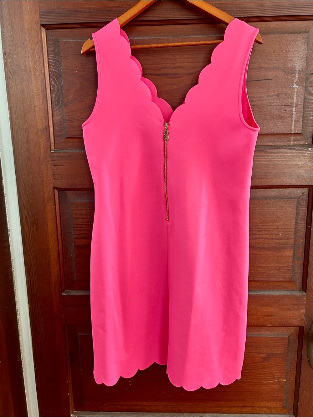Lilly Pulitzer Girls' Scallop V-Neck Shift Dress - Hot Pink - Picture 5 of 10